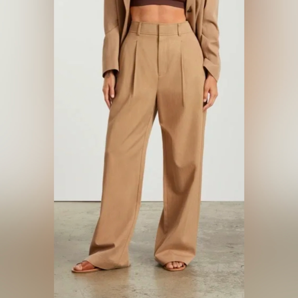 Tan Women's Wide-Leg Pants